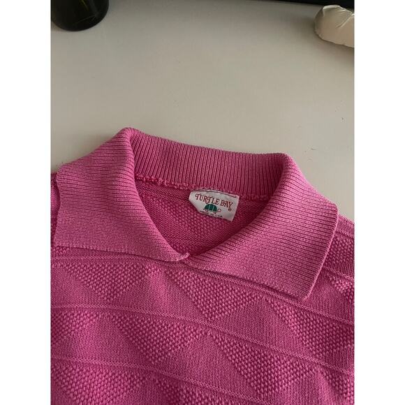 Vintage Turtle Bay Pink Collared Sweater Vest Top - Size Medium - Picture 7 of 9